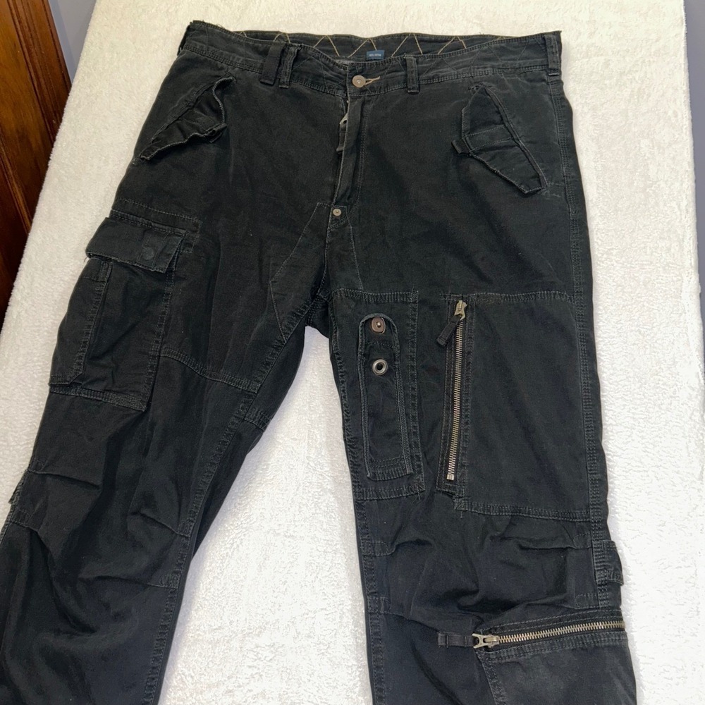 Polo Ralph Lauren Paratrooper Cargo Pants Mens 40x30 Black Military Utility VTG